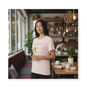 Daydreamer ⁂ Babes Brunch Bubbly Semi Sheer Soft Tee T Shirt ⁂ Baby Pink ⁂ Small